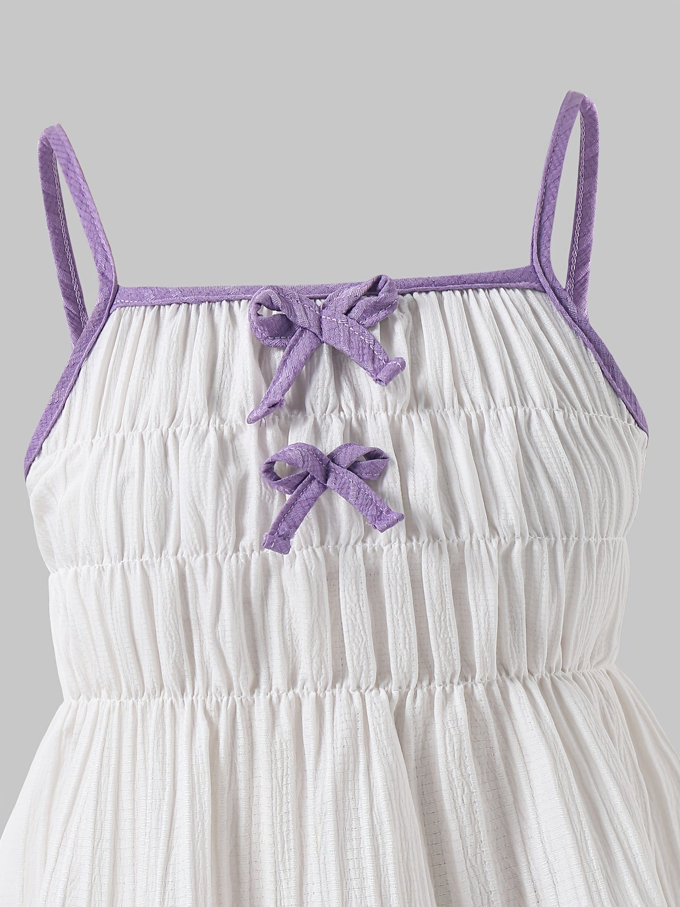 Girls' Casual Bow Tie Camisole & Solid Pants Set for Spring-Summer