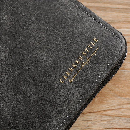 Men's Zipper Short Wallet, Multi-card Card Holder, PU Leather Bifold Wallet Money Clip With Coin Pocket, Gift For Men