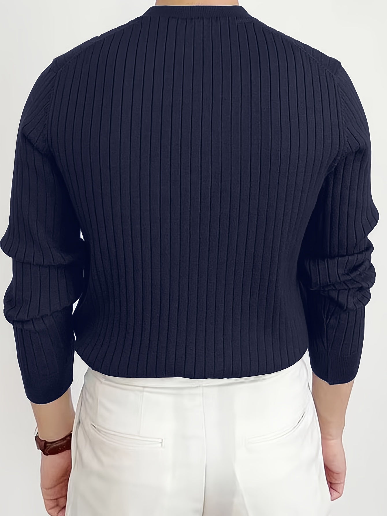 2024 New Cross-Border Men'S Round Neck Pullover Knitted Sweater