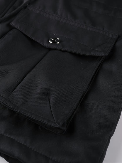 Men'S Winter Fleece-Lined Military-Style Jacket - Thickened Zip-Up Coat with Large Pockets, Olive Green Casual Winter Coat for Outdoor Activities, Winter Coats, Durable Fabric Coat