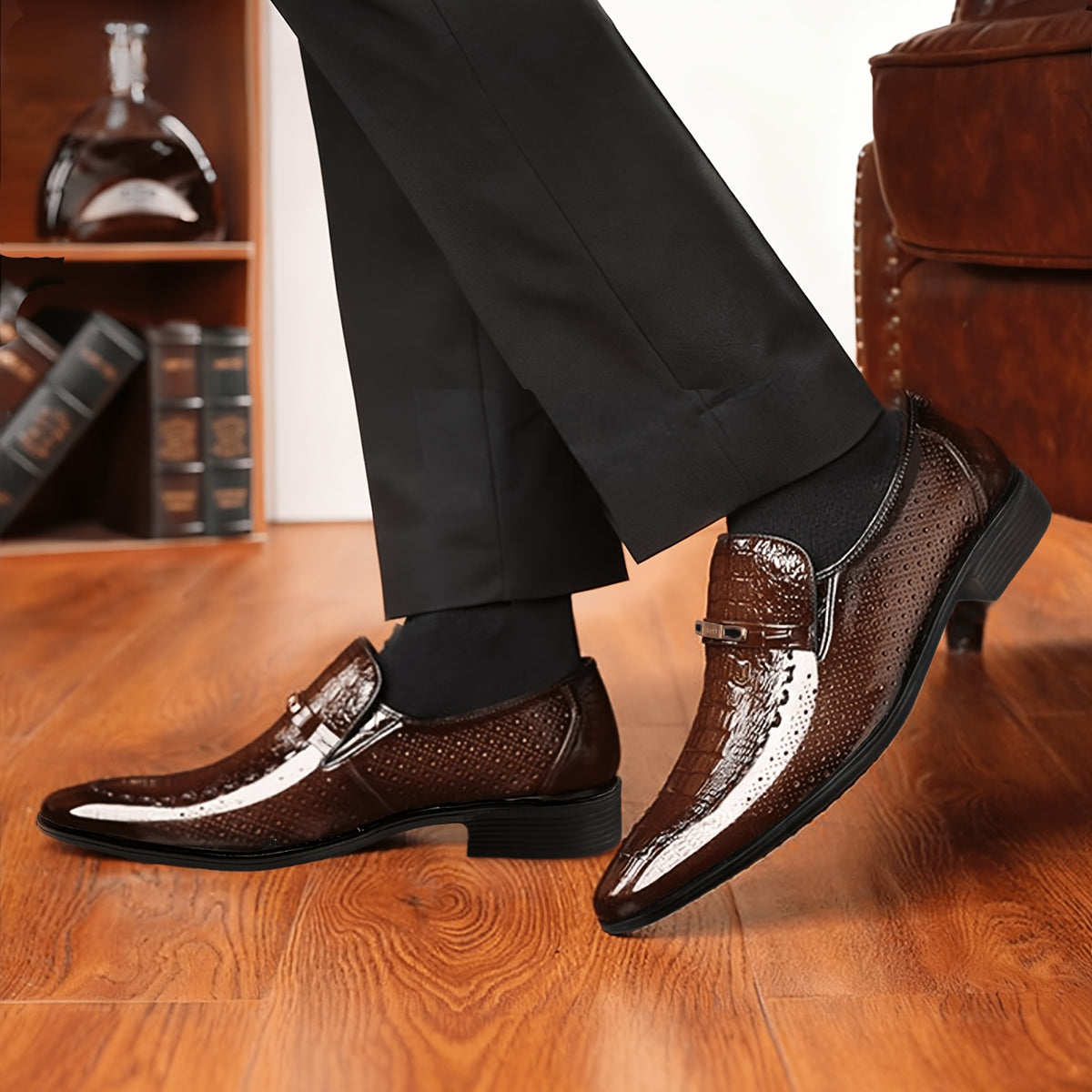 Men's Oxford Dress Shoes - Breathable Low-Top Business & Casual