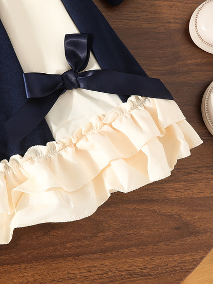 Լոլետա աղջիկների արքայադստեր զգեստ՝ բրդյա աստառով, ձմեռային սպասուհի փոքրիկ աղջիկների համար, երեկույթի հանդերձանք քոլեջի ոճով