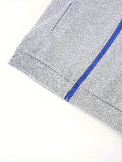 Տղամարդկանց աշնանային և ձմեռային կայծակաճարմանդով սվիտեր՝ հակադիր գույների, ուսաթևերով վերնաշապիկով