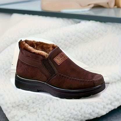 Men's Winter Thermal Slip-On Sneakers - Warm Low-Top Casual Shoes with Sole, All-Fabric Upper for, Outdoor & Daily Wear | Cold Weather Footwear (Autumn/Winter) | Suitable for Men