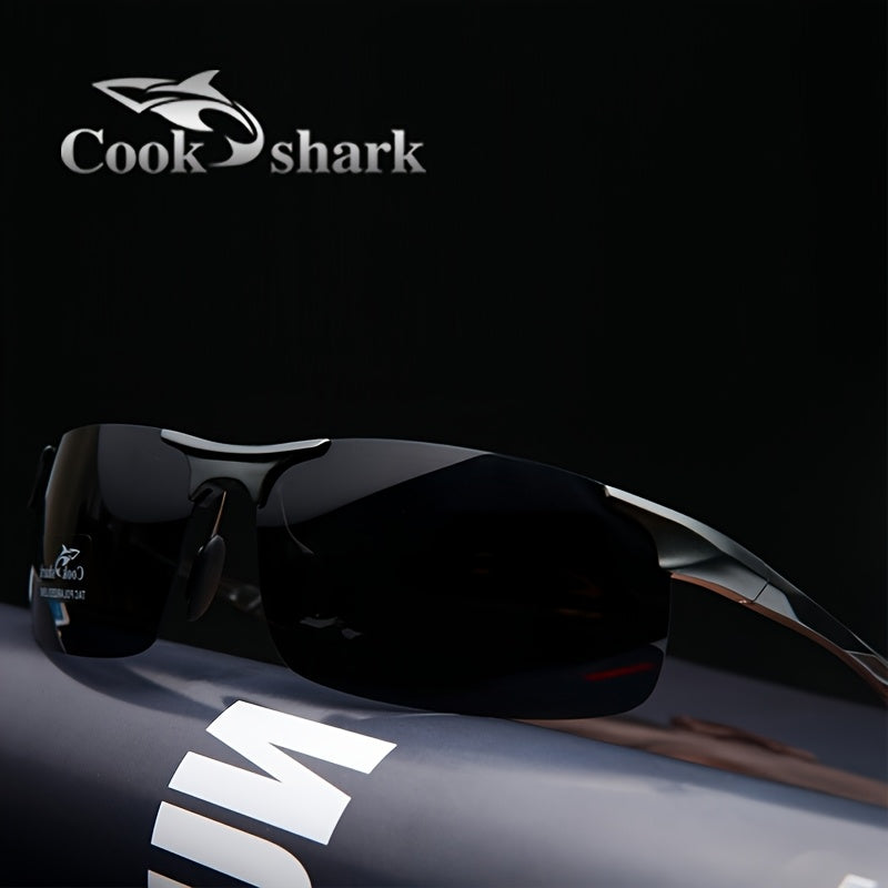 CookShark Polarized Men's Sunglasses Rimless Magnesium Alloy Frame