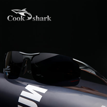 CookShark Polarized Men's Sunglasses Rimless Magnesium Alloy Frame