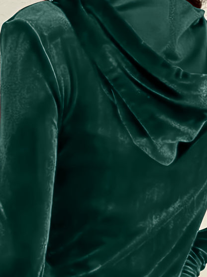 2pcs Women'S Casual Solid Color Hoodie and Pants Set | Fall/Winter Season Outfit