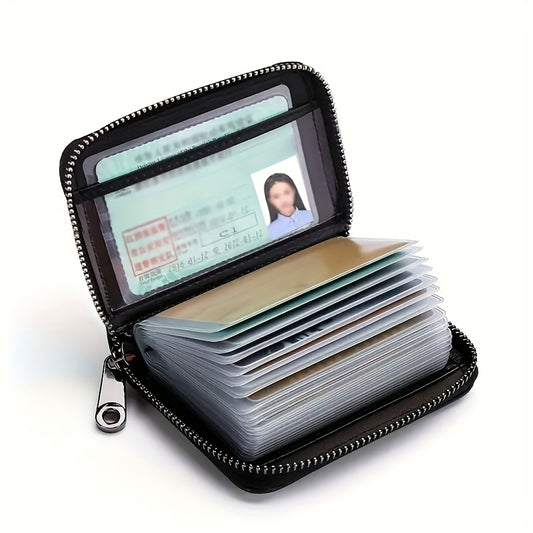 Mini Minimalist Classic Zipper Wallet, Textured Zipper Around Coin Purse, Solid Color Credit Card Holder