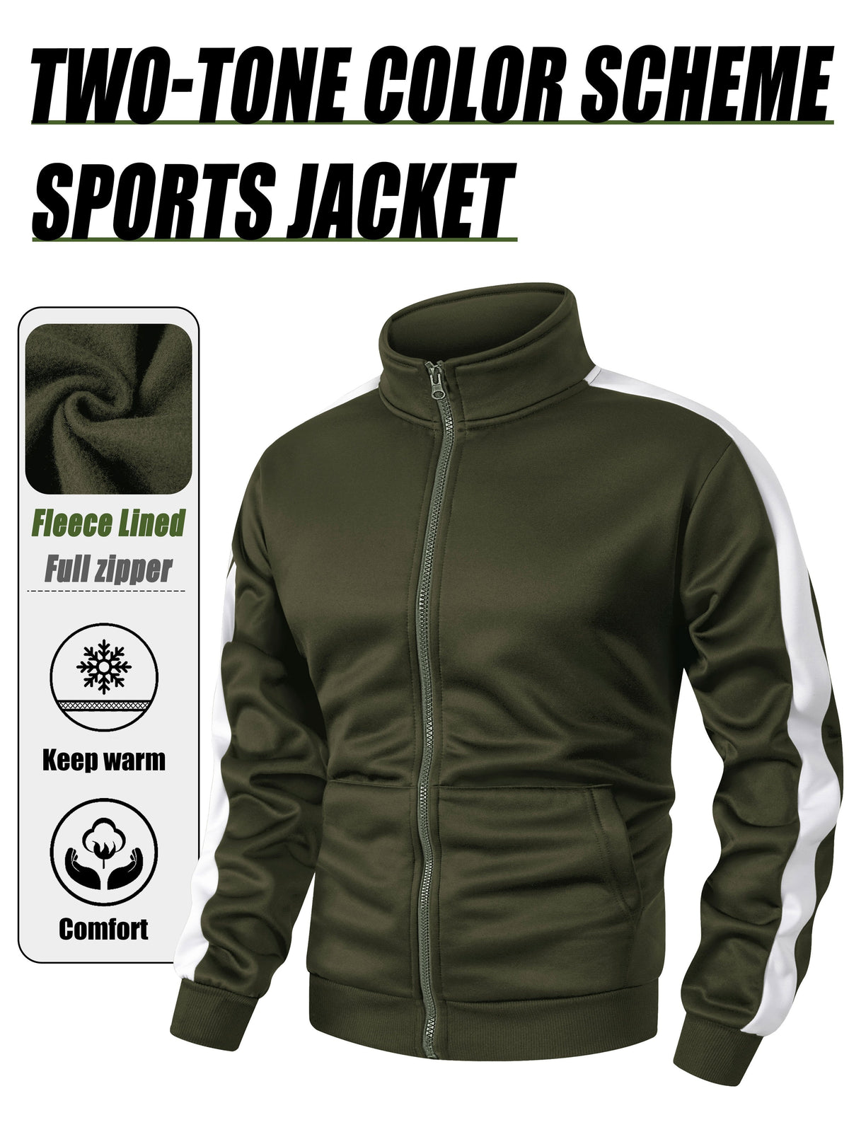 Men's Slim-Fit Full-Zip Softshell Jacket with Stand Collar