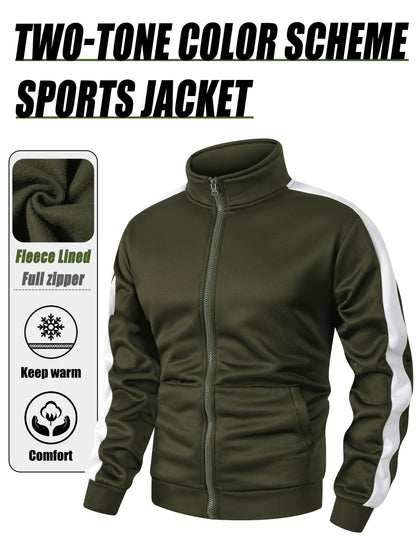 Men's Slim-Fit Full-Zip Softshell Jacket with Stand Collar
