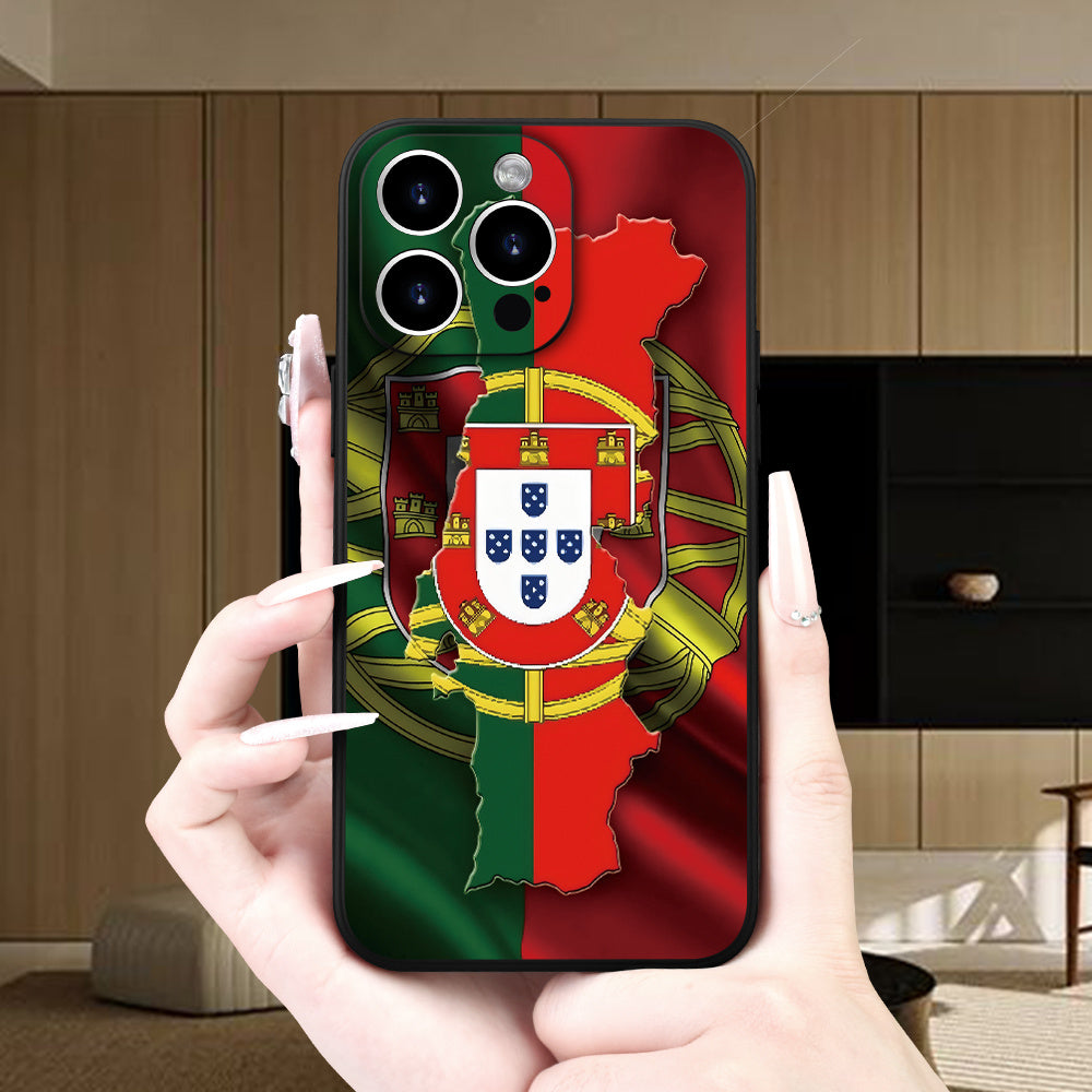 Minimalist Portuguese Flag TPU Phone Case for iPhone Models - ayq