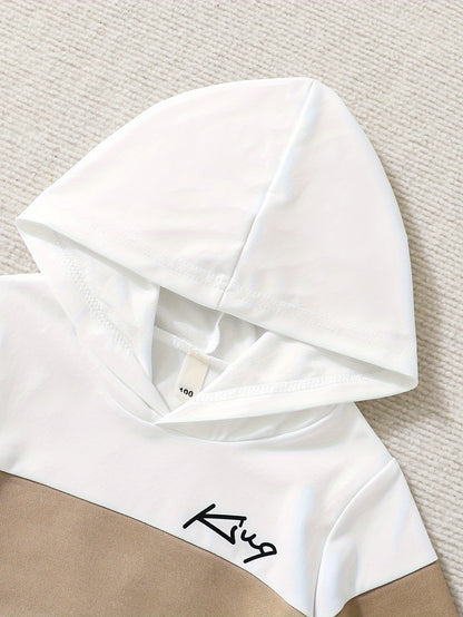 2 հատ տղայի «Թագավորական» նախշերով գլխարկով հանդերձանք, ոճային գունային բլոկներով կարված գլխարկի և տաբատի հավաքածու, մանկական հագուստ աշուն/ձմեռ բացօթյա հագուստի համար, որպես նվեր