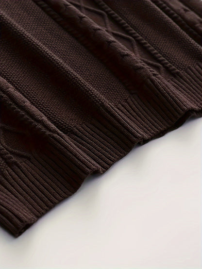 2024 New Cross-Border Men'S Plaid Knit Pullover Sweater (Men'S Warm Top)