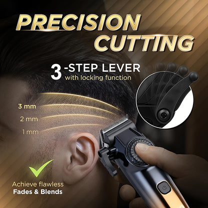 WEEME Men's Hair Clipper with Limit Comb - Professional -Suitable (Clipper Compatible) Hair Cutting for Shaving, Body Grooming & DIY Hairstyles - & Portable Barber-Grade Clipper for Men (Golden, Green, Black)