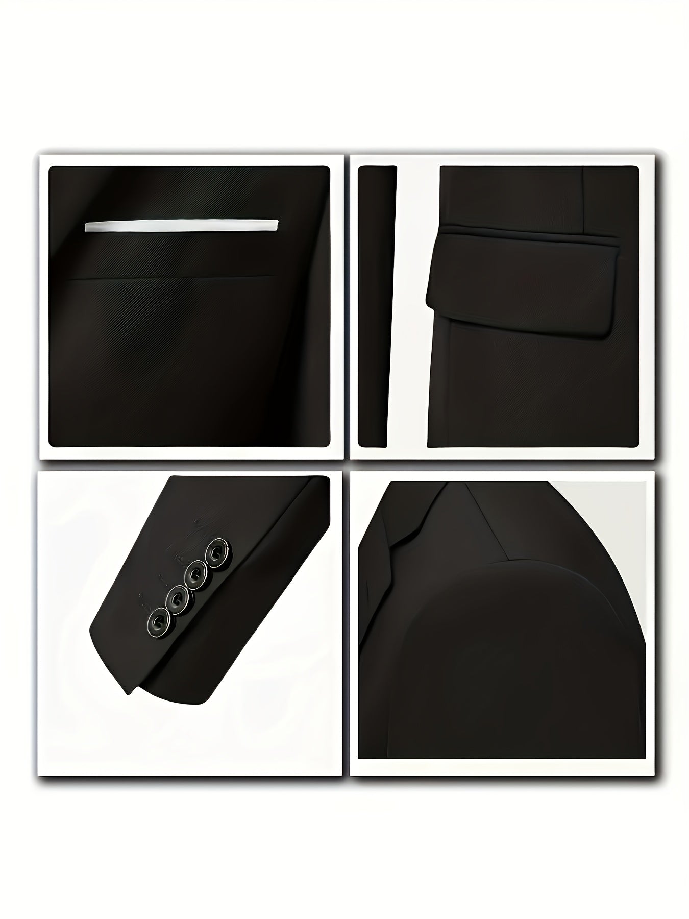 Men's 3-Piece Polyester Suit Set with Vest & Pocket Square