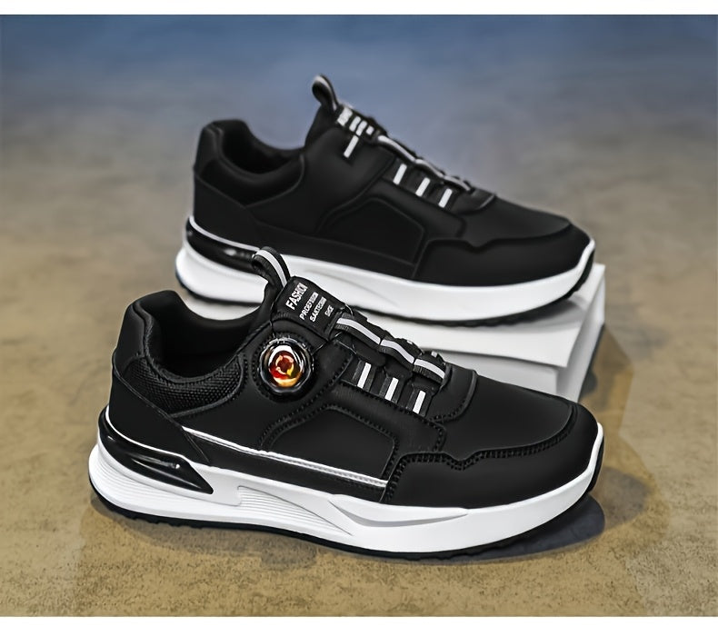 [sneakers] Men'S Large Size Running Shoes | Casual Sports Footwear, Cross-Training, Low-Top, Faux, Lace-Up, All-Season, Solid Color - ayq