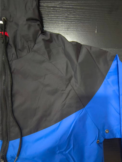 Men's Casual Hooded Zipper Jacket with Gradient Mountain Print