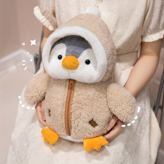 A 9.8-Inch Multicolored Penguin Plush Toy with a Cute Hat, Soft And Perfect As a Christmas Gift for Children