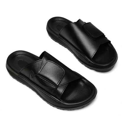 Men's Vintage All-Season Slip-On Slippers with EVA Sole