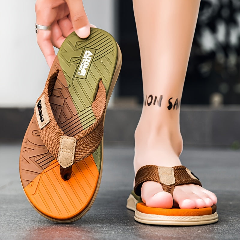 Men's Casual Fabric Flip Flops Non-Slip Rubber Sole Sandals