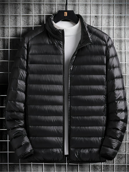 Spring, Autumn, And Winter Styles with a Stand Collar And Zipper Closure, Versatile Casual Lightweight Jacket for Men - ayq