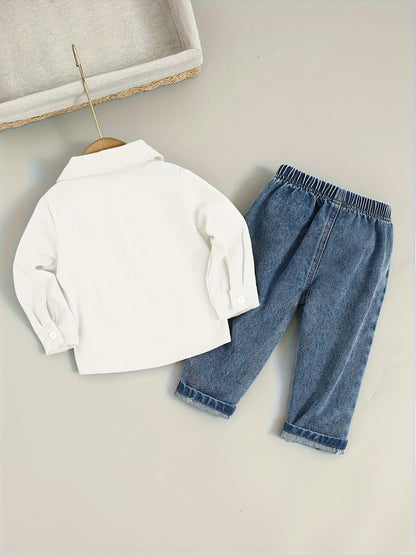 Boys' Cotton Blend Shirt and Jeans Set for Fall/Winter