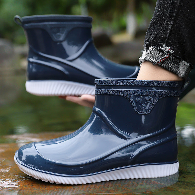 Men's Lightweight Slip-On Waterproof Outdoor Boots - All-Season PU