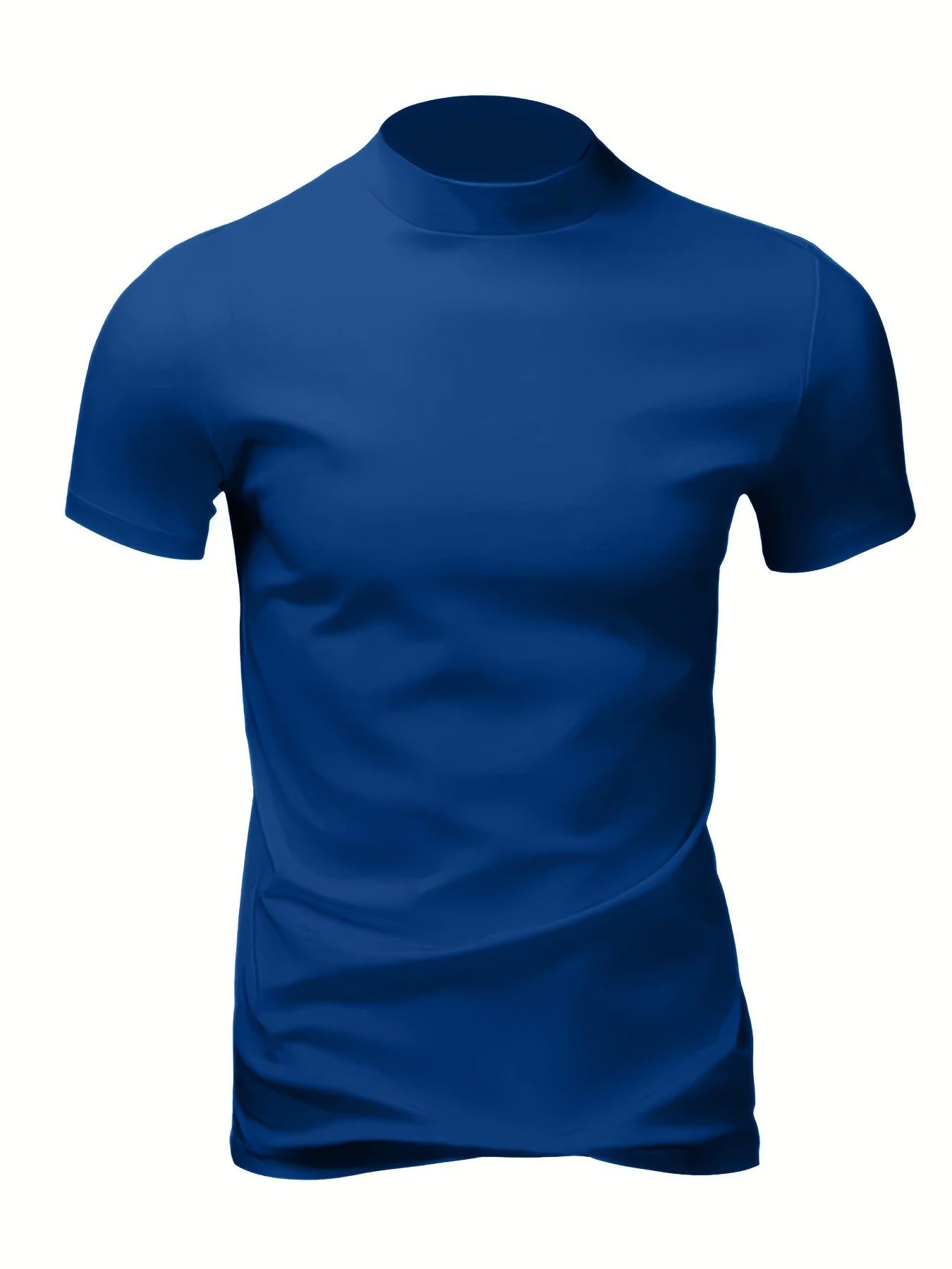 Men's High-Neck Short-Sleeve T-Shirt for Spring and Summer - Fashionable, Comfortable, and Essential for Casual Wear - ayq
