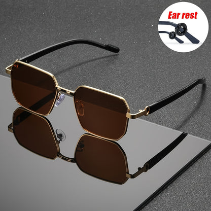 Unisex Black Polygonal Sunglasses with UV400 Protection