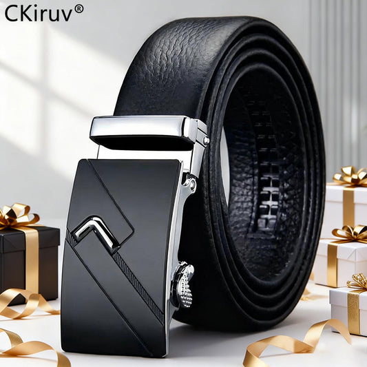 【No Box】2pcs CKIRUV Men's Wallet & Belt Matching Set - Buckle Business Belt & Wallet Combo, no Gift Boxed for, Husband, Boyfriend (Valentine's Day/Father's Day Present), Suitable for Business & Casual Wear