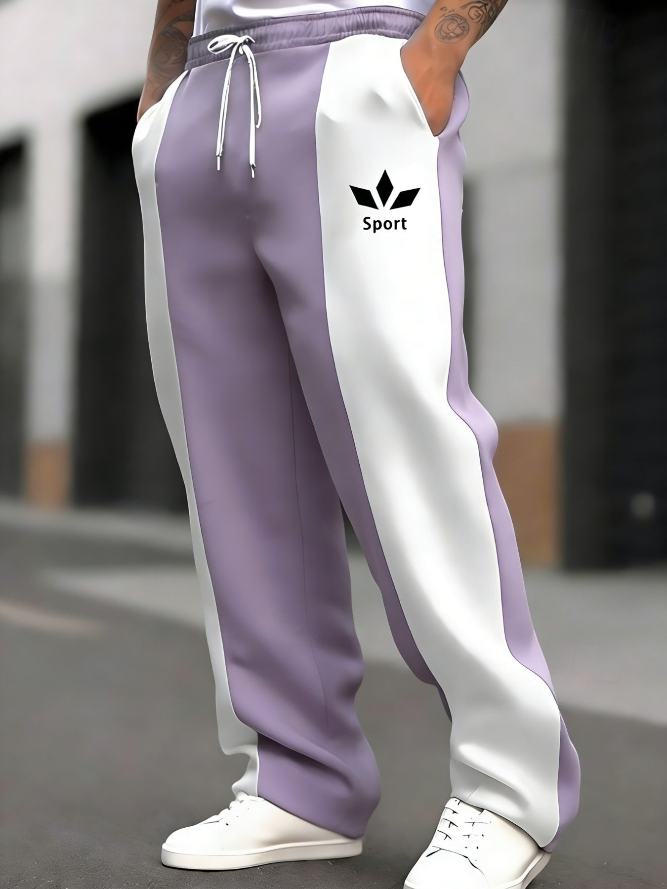 Men's Loose Straight-Leg Athletic Pants for Casual & Fitness
