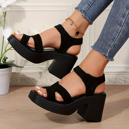 Women’s High Heel Wedge Sandals with Hollow-Out Platform