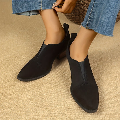 Women'S Pointed-Toe Ankle Boots - Comfortable Slip-On Style with Rubber Sole and Fabric Lining, Perfect for Casual Wear and Walking, Everyday Comfort | Fashionable Comfort | Fabric Upper Boots