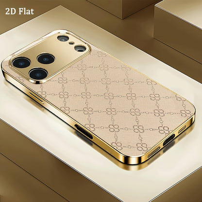 Luxury Gold-Plated Tempered Glass iPhone 18 Pro Max Case