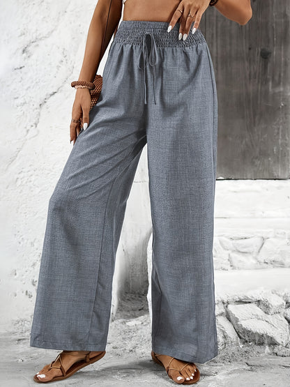 Elegant Solid Color Twisted Knot Straight-Leg Pants
