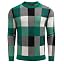 Men's Plaid Crew Neck Knit Sweater Long Sleeve Pullover