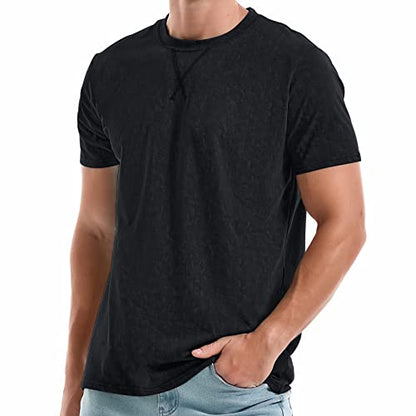 Men's Cotton Crew Neck T-Shirts - Lightweight Summer Tees S-4XL