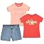 Girls Denim Shorts and Graphic Tee Set for Summer