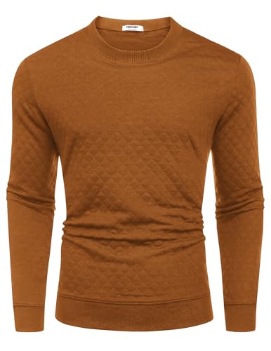 Men's Lightweight Crewneck Sweatshirt with Geometric Texture