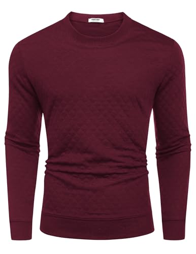 Men's Lightweight Crewneck Sweatshirt with Geometric Texture
