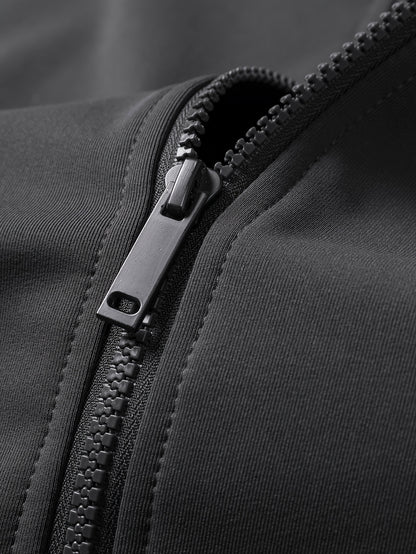 Men's Color-Block Zip-Up Casual Sports Jacket with Pockets