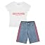 Girls Denim Shorts and Graphic Tee Set for Summer Style
