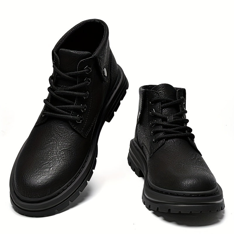 Men's Vintage Short Ankle Boots with Split Leather Upper
