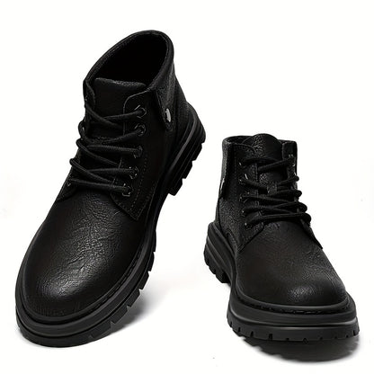 Men's Vintage Short Ankle Boots with Split Leather Upper