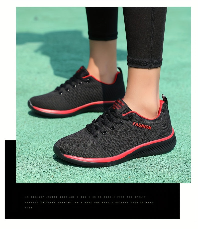 Women's Lightweight Lace-Up Casual Sneakers, Breathable Soft Sole Platform Lace Up Walking Shoes, Comfortable Fashion Footwear plus size