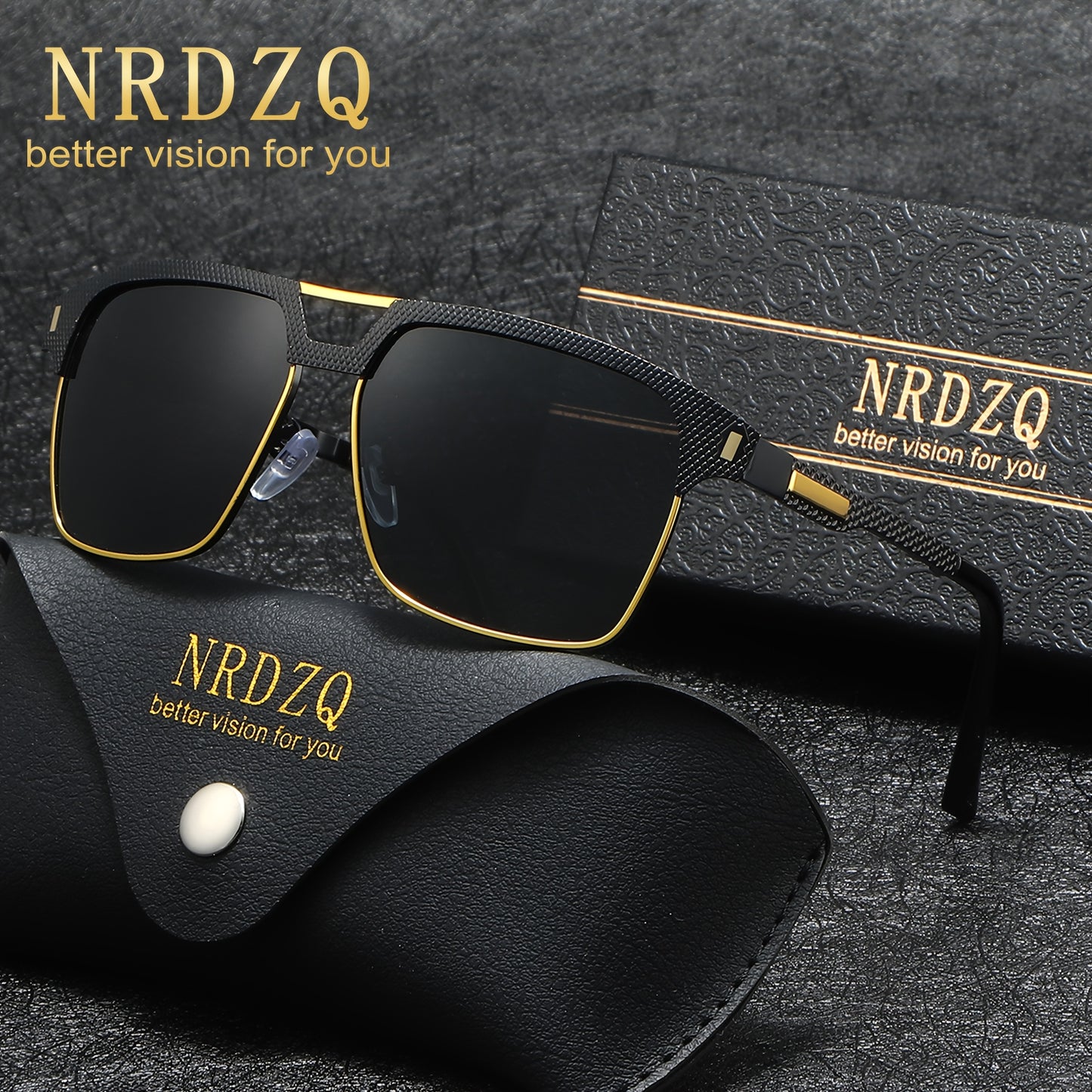 NRDZQ Men's Vintage Polarized Sunglasses with Metal Frames