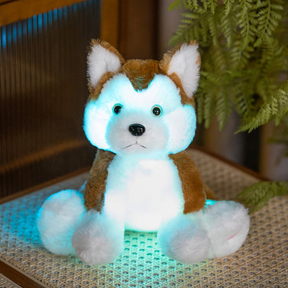 Luminous Husky Plush Toy – A Cheerful Light-Up Stuffed Animal, Perfect for Halloween And Christmas, Ideal Gift for All Ages