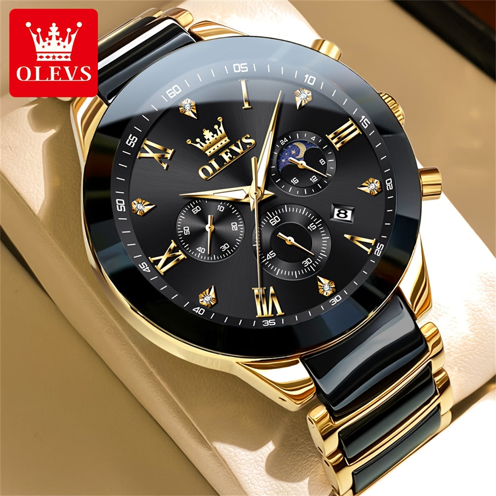 OLEVS Men's Stainless Steel Business Watch with Chronograph