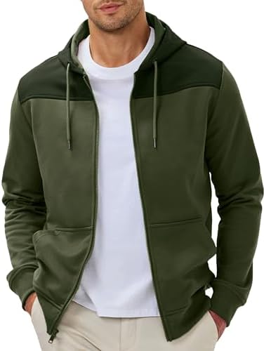 JMIERR Men's Lightweight Colorblock Zip Hoodie Jacket