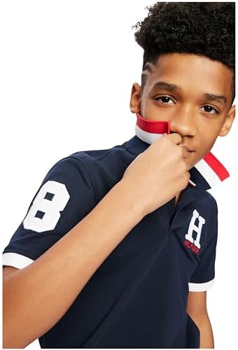 Tommy Hilfiger Boys' Short Sleeve Polo Shirt – Soft Pique Fabric